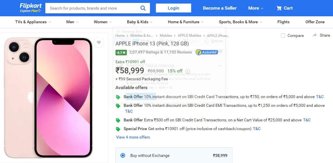 Big Discount Offer : Online सस्ते में मिल रहा iPhone 13, फटाफट उठाए सेल का फायदा ! करे कई हजारों की बचत !