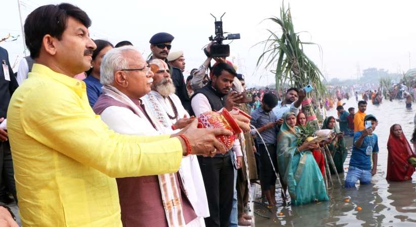 Haryana News: हरियाणा के सीएम मनोहर लाल ने की 3 छठ पूजा घाटों के निर्माण की घोषणा, पानीपत में छठ पूजा महोत्सव में शामिल हुए सीएम