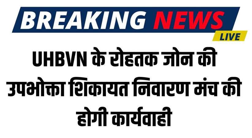 Haryana News: UHBVN के रोहतक जोन की उपभोक्ता शिकायत निवारण मंच की होगी कार्यवाही