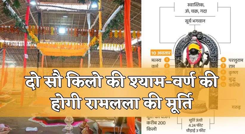 Ayodhya Ram Mandir 2024: दो सौ किलो की श्याम-वर्ण की होगी रामलला की मूर्ति, गर्भगृह में रखी जाएँगी दो मूर्तियाँ 